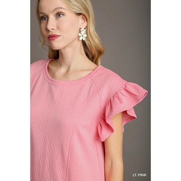 NWT Umgee Criss Cross Jacquard Knit Dress Light Pink~Pockets~MEDIUM - Picture 3 of 5